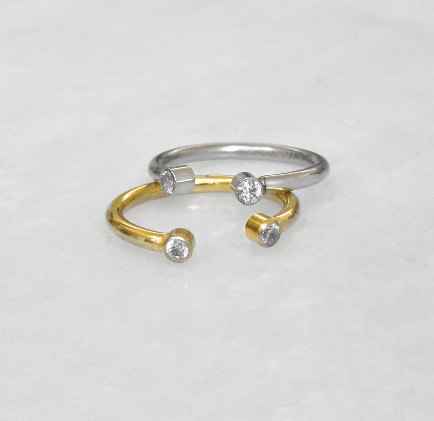 JOLIE SILVER CZ DIAMOND OPEN RING - SAMPLE