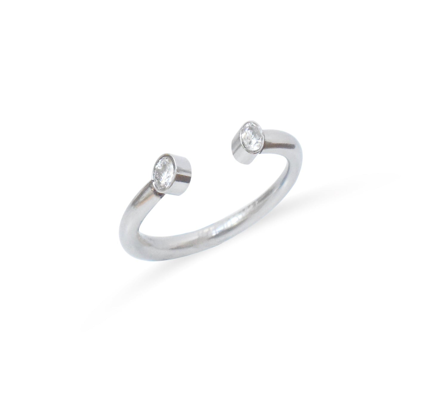 JOLIE SILVER CZ DIAMOND OPEN RING - SAMPLE