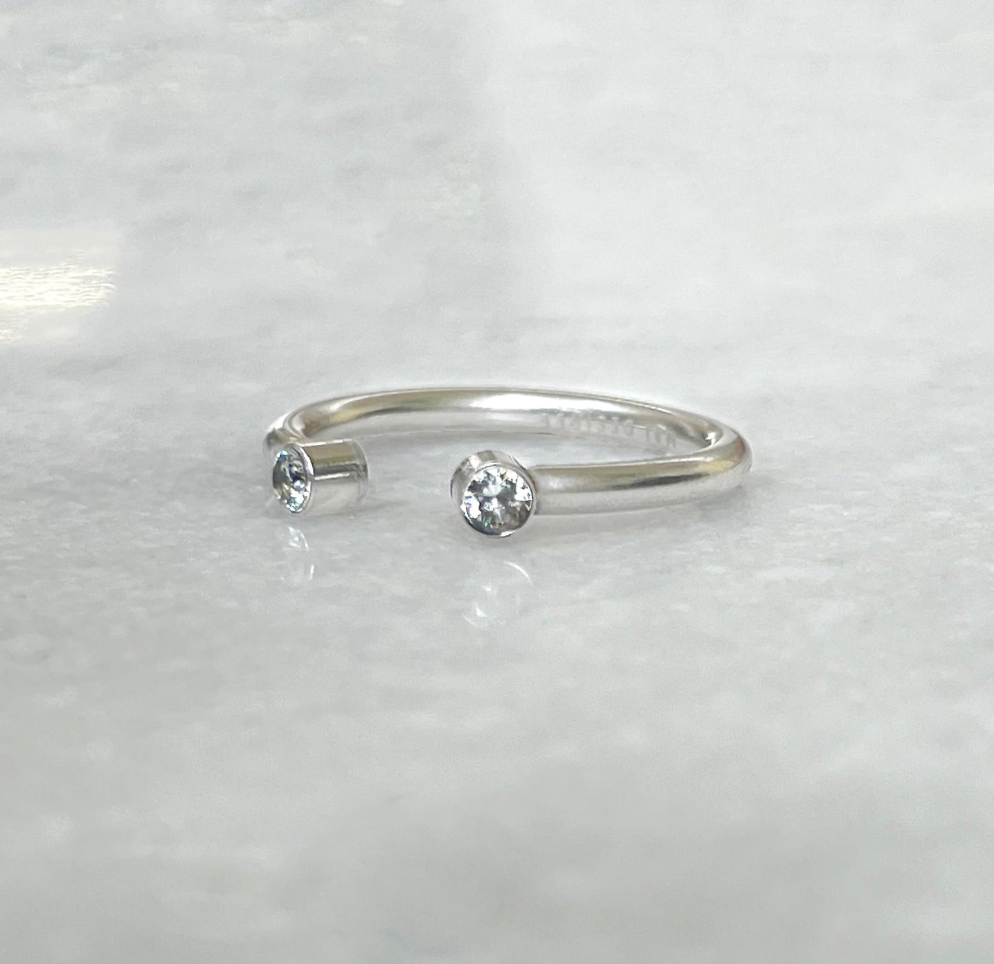 JOLIE SILVER CZ DIAMOND OPEN RING - SAMPLE