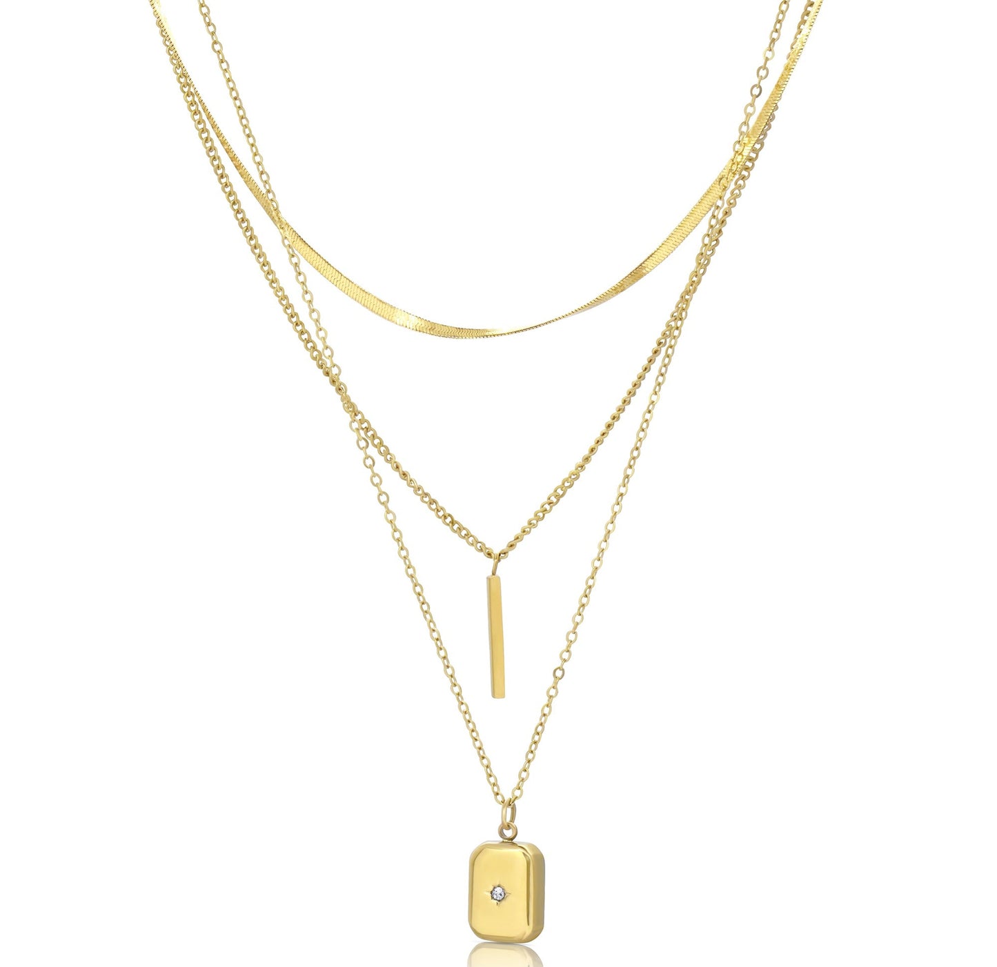 GABRIELLE GOLD STARBURST STACK NECKLACE