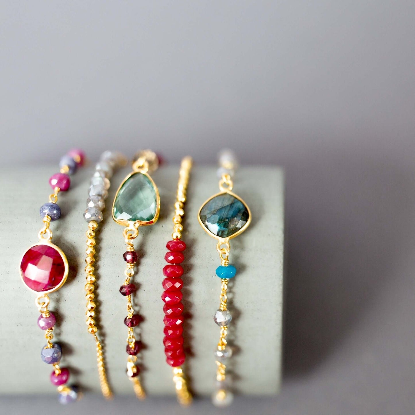 The Madison Ruby Stacking Bracelet