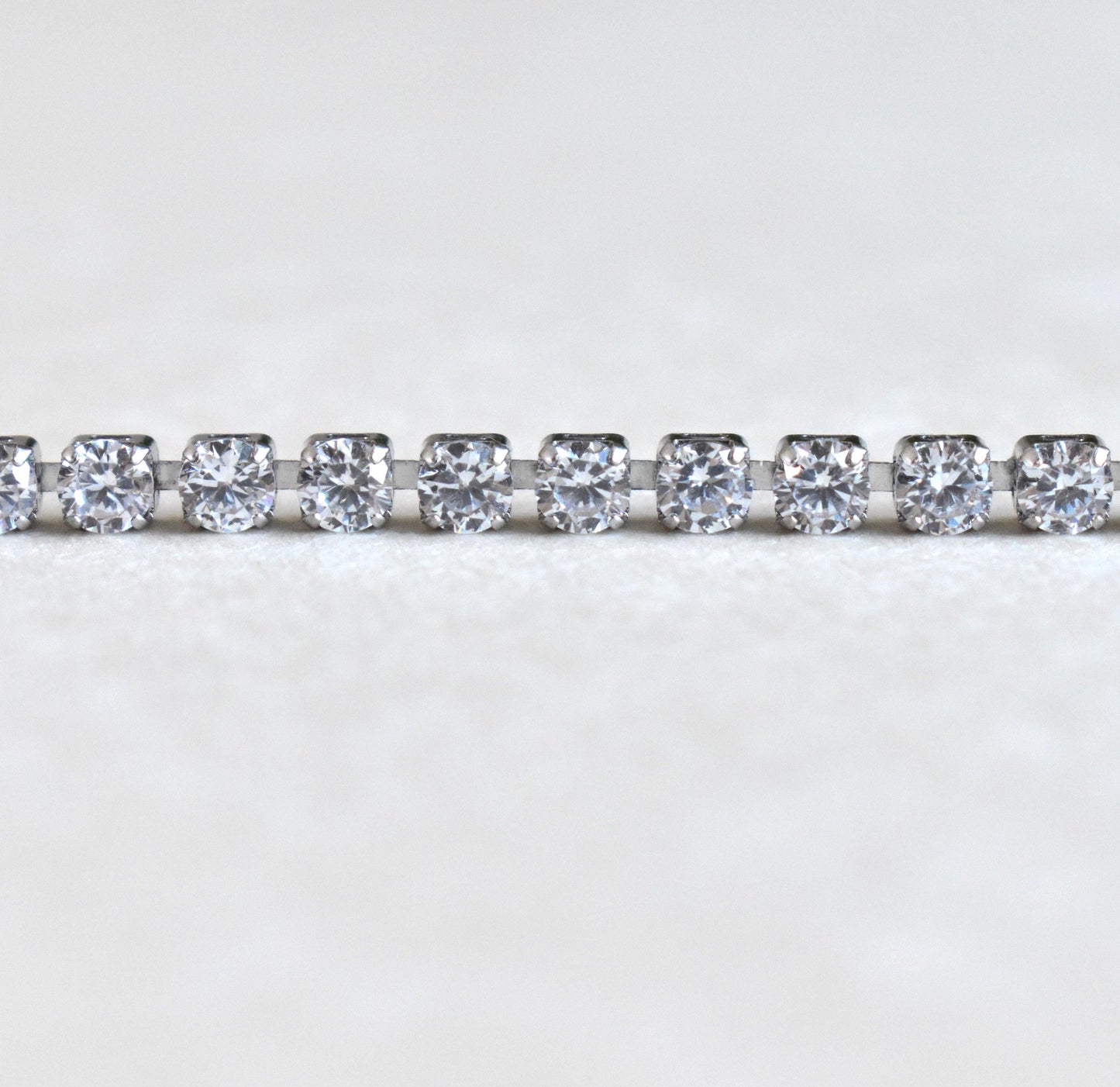 PARIS DAINTY CZ DIAMOND TENNIS BRACELET - SILVER